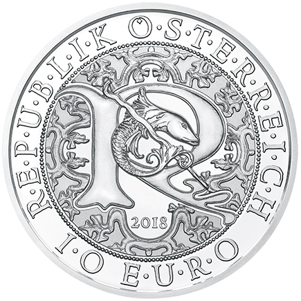 Áustria 10€  Anjo Rafael BNC 2018